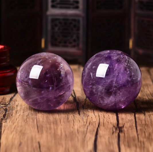 【Amethyst Flame】Natural Purple Crystal Sphere – Ignite Passion & Wisdom · Fire Element Radiance