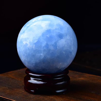 Natural Blue Kyanite Crystal Sphere – Feng Shui Energy Decor