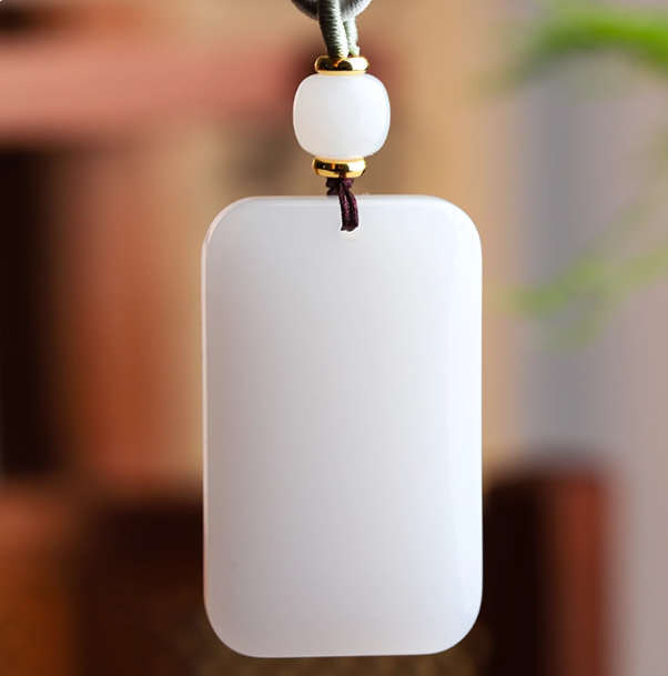 Golden Silk Jade Peace Amulet Pendant