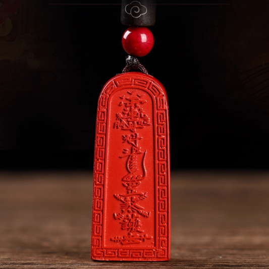 Cinnabar "Five Thunders Edict" Pendant: The Fire of Command, The Seal of Protection