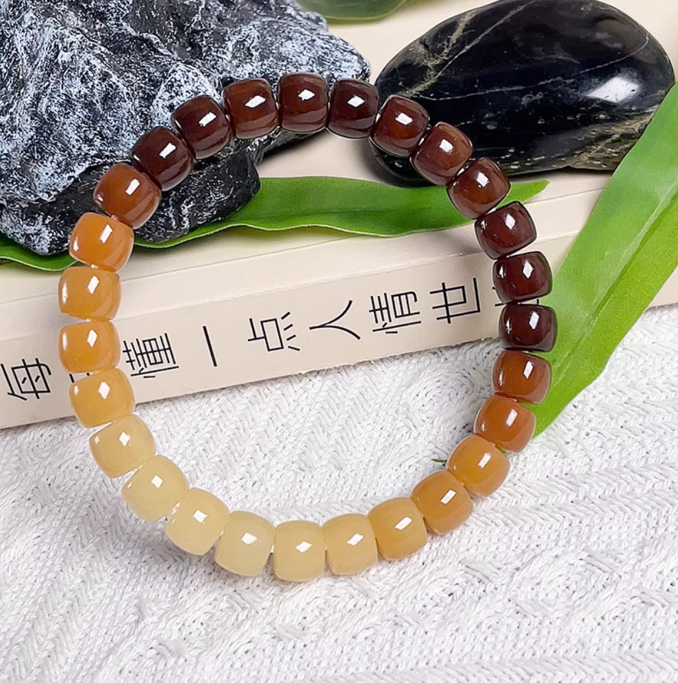 【Vibrant Rebirth】Natural Weathered Bodhi Root Bracelet – Health & Wellness · Wood Element Flow