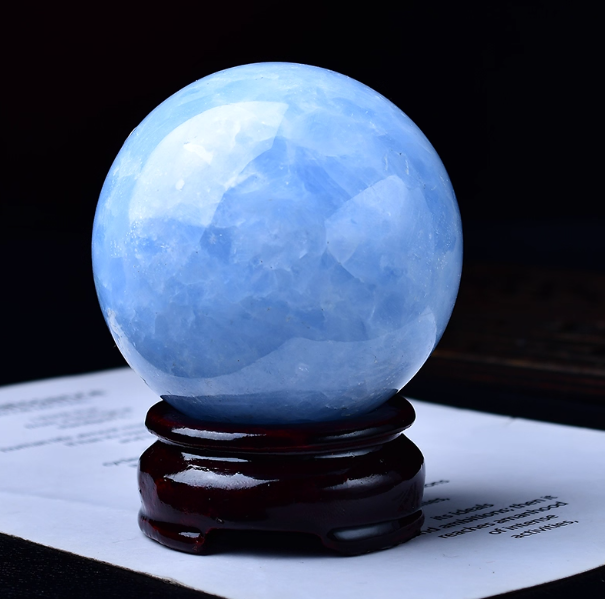 Natural Blue Kyanite Crystal Sphere – Feng Shui Energy Decor