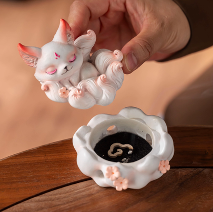 Spirit Fox Incense Burner – Daoist Guardian of Peace and Love (Earth Element)