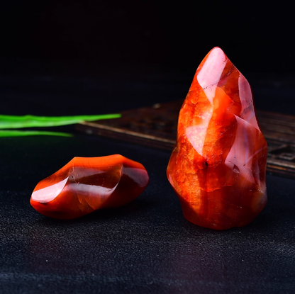 Red Agate "Torch of Triumph" Ornament: The Unyielding Fire of Success