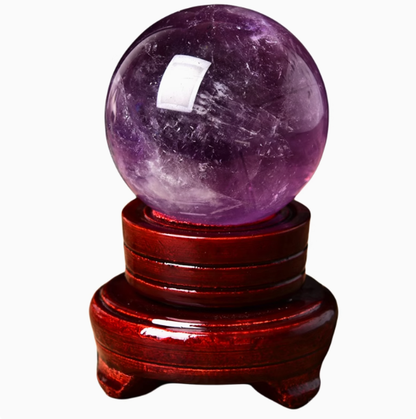 【Amethyst Flame】Natural Purple Crystal Sphere – Ignite Passion & Wisdom · Fire Element Radiance