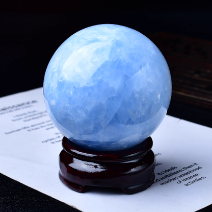 Natural Blue Kyanite Crystal Sphere – Feng Shui Energy Decor