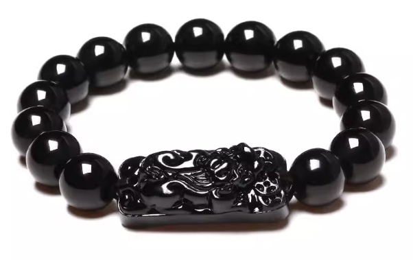 Obsidian Pixiu Bracelet – Talisman of Wealth, Power & Protection
