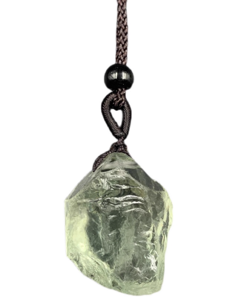 Verdant Insight — Raw Green Crystal Talisman Pendant
