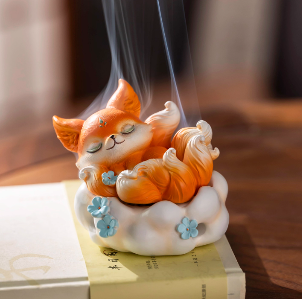 Spirit Fox Incense Burner – Daoist Guardian of Peace and Love (Earth Element)