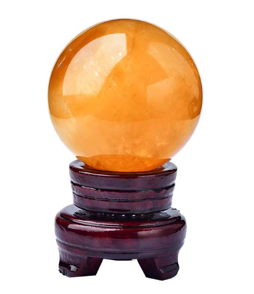 Golden Citrine Crystal Sphere – Daoist Orb of Earth Energy & Abundance