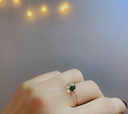 Verdant Vault — Green Phantom Quartz Prosperity Ring