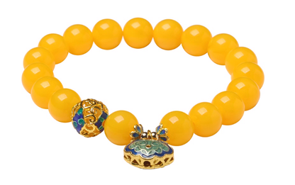 Earth Fortune Pouch – Golden Beeswax Amber Bracelet