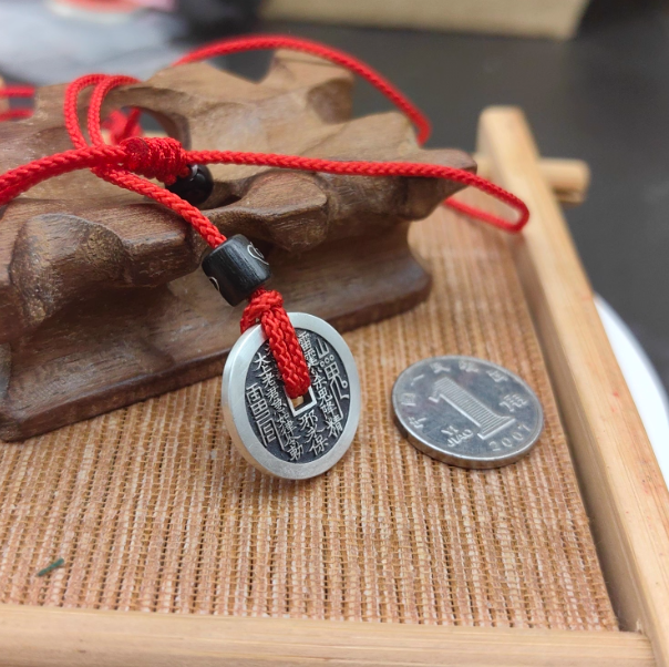 “Coin of the Mountain Spirit” — 999 Silver Bagua Talisman Necklace